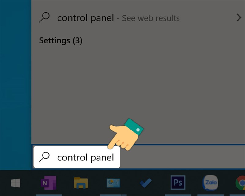 Tìm kiếm Control Panel