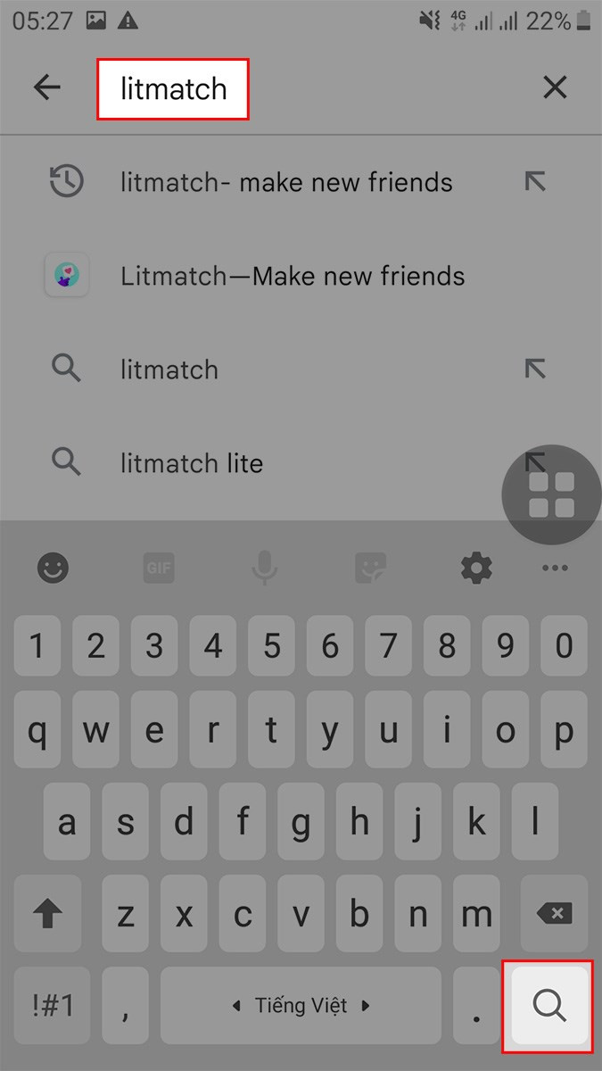 Tìm kiếm Litmatch trên CH Play