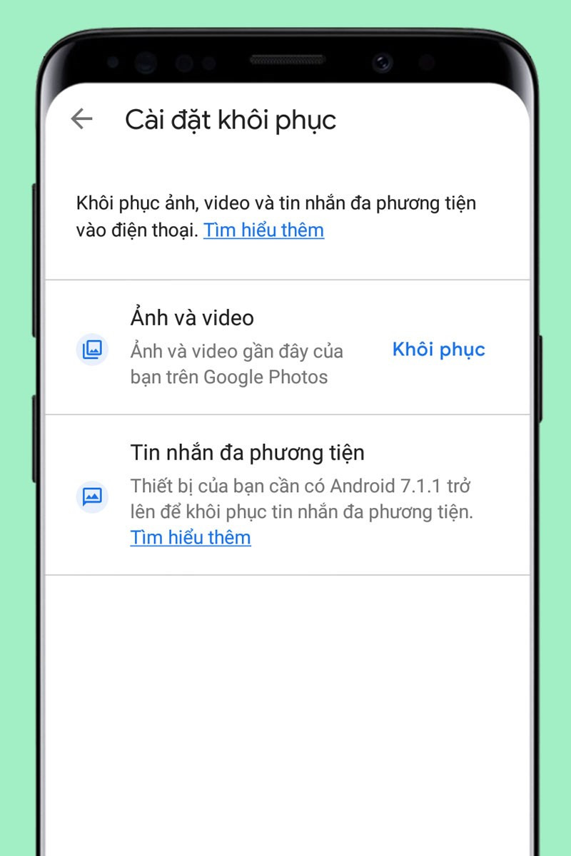 Tính năng khôi phục dữ liệu trên Google One