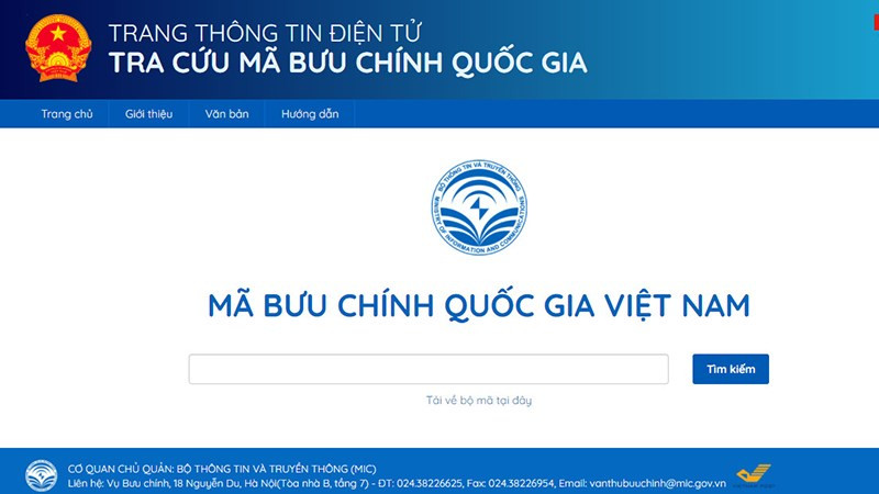 Tra cứu mã bưu chính quốc gia