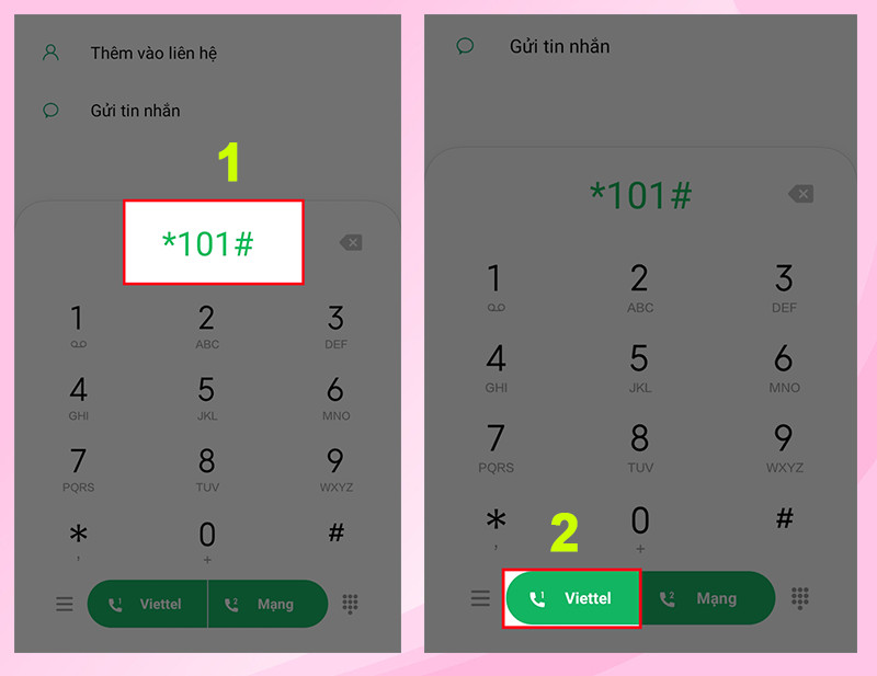 Tra số điện thoại Viettel bằng *101#