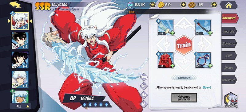 Trang bị phẩm lam của Inuyasha SSR