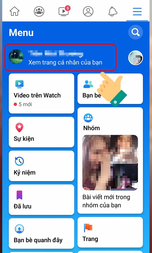 Truy cập trang cá nhân Facebook