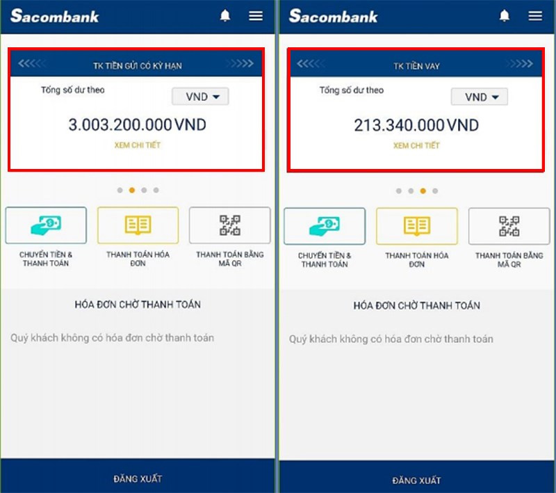 Truy vấn thông tin tài khoản ngân hàng với ứng dụng Sacombank mBanking