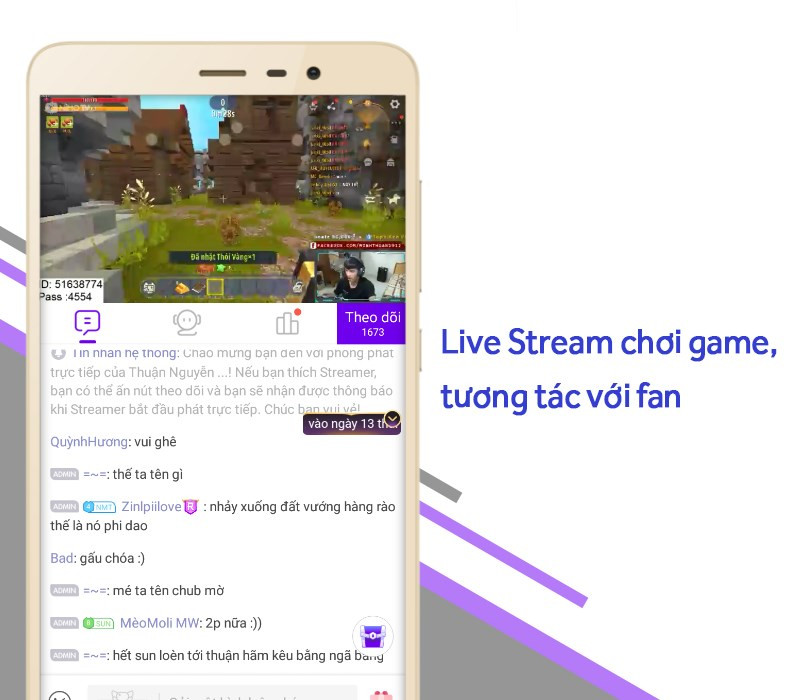 Tự do Live Stream, tương tác với mọi người