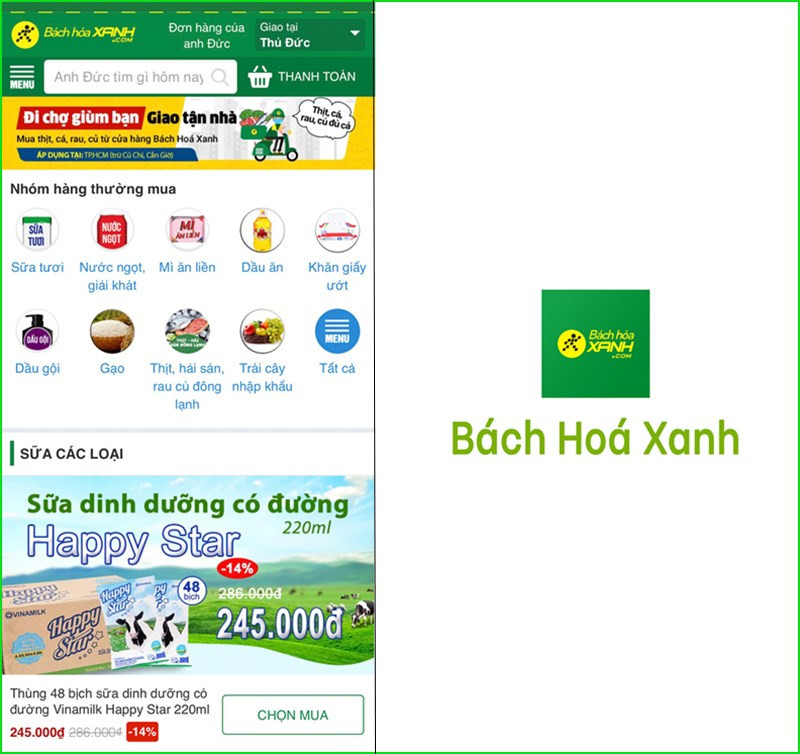 Ứng dụng Bách Hóa Xanh