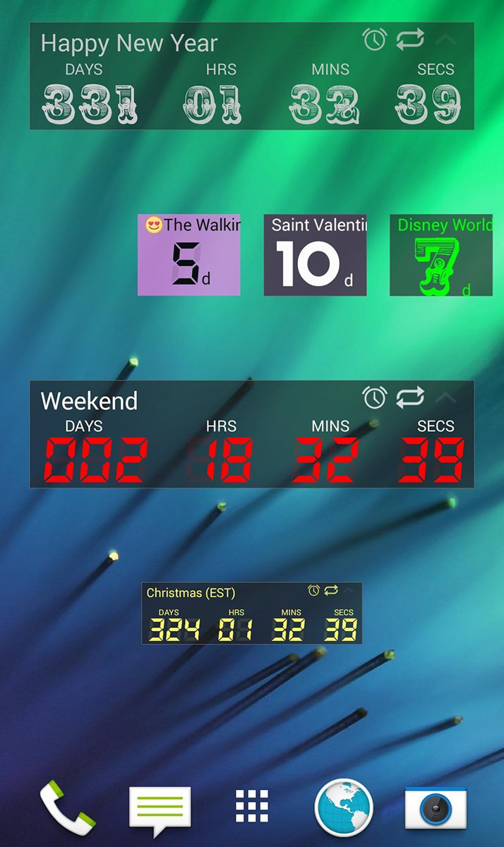 Ứng dụng Final Countdown - Widget