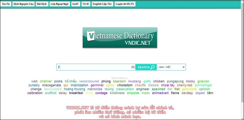 Vndic: Từ điển thông minh tự sửa lỗi chính tả
