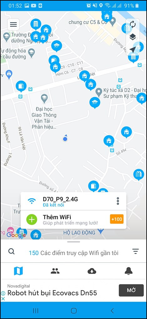 WiFi miễn phí trên bản đồ