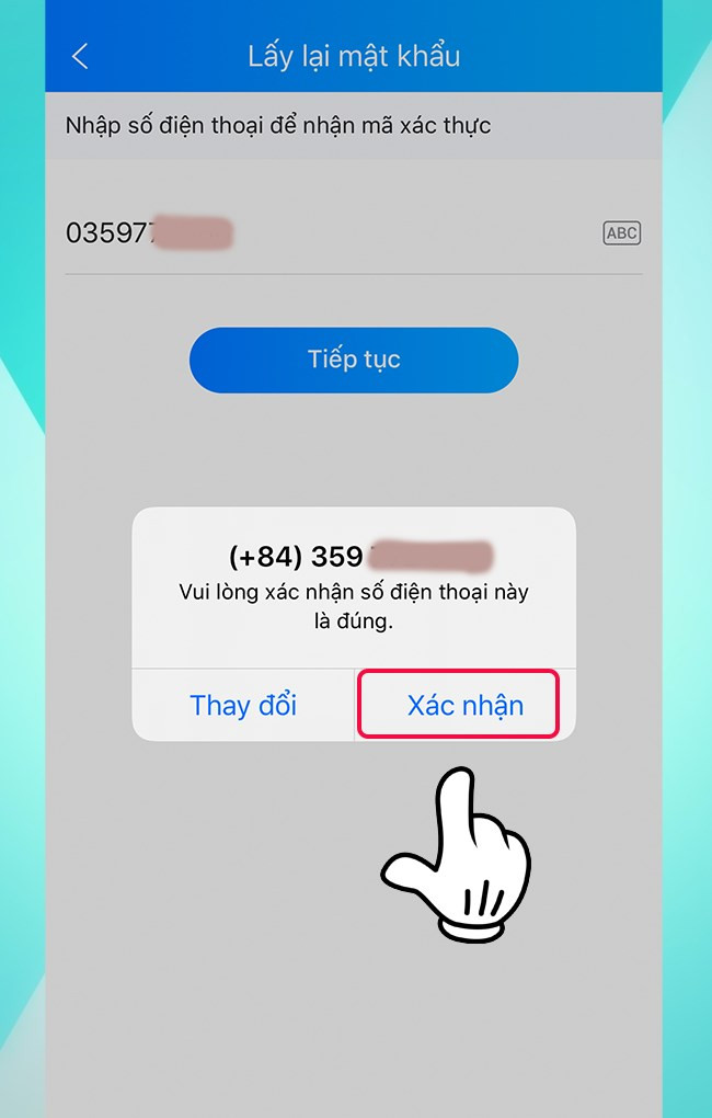 Xác nhận số điện thoại