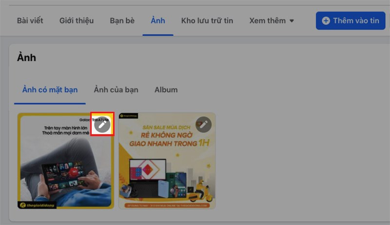 Xóa ảnh trên Facebook máy tính