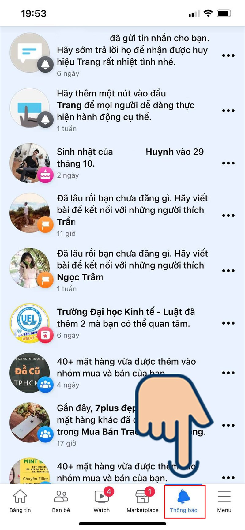 Xóa thông báo Facebook trên điện thoại