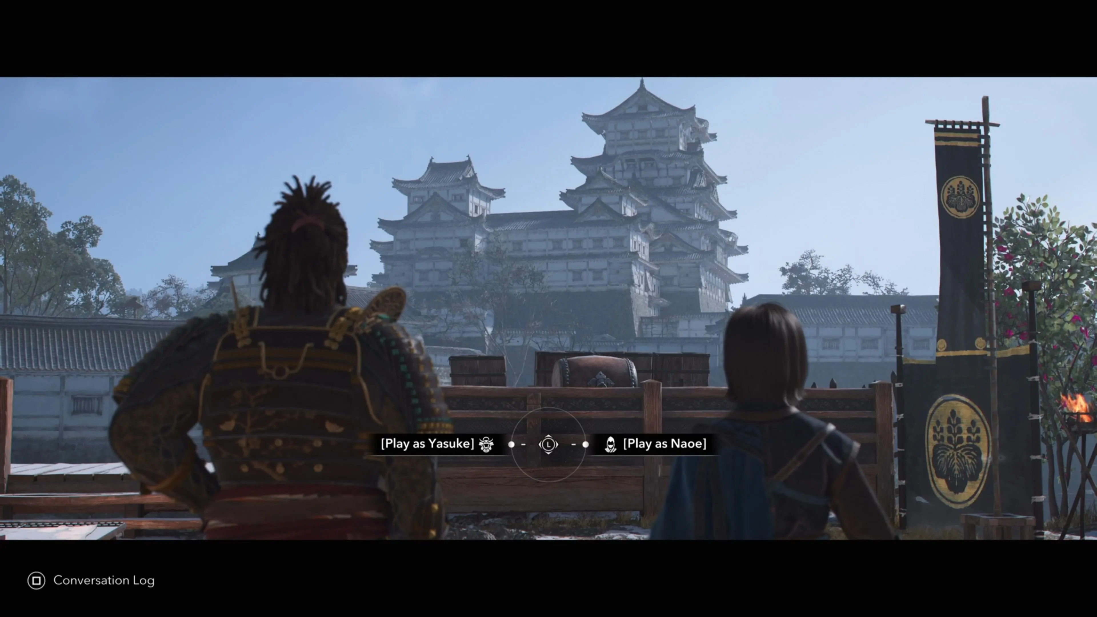 Ảnh bìa Assassin's Creed Shadows thể hiện hai nhân vật chính