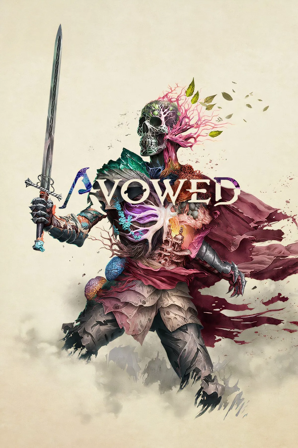 Ảnh bìa chính thức của game Avowed, thể hiện phong cách đồ họa và thế giới game