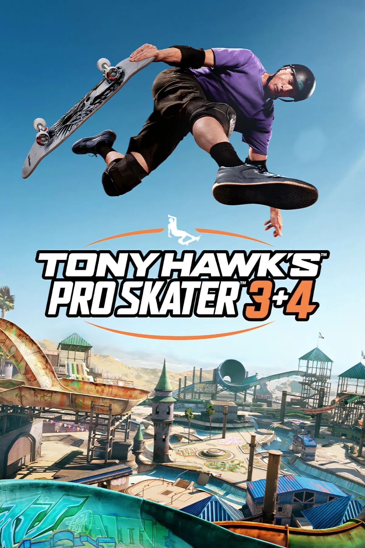 Ảnh bìa chính thức của game Tony Hawk's Pro Skater 3+4 với hình ảnh skater