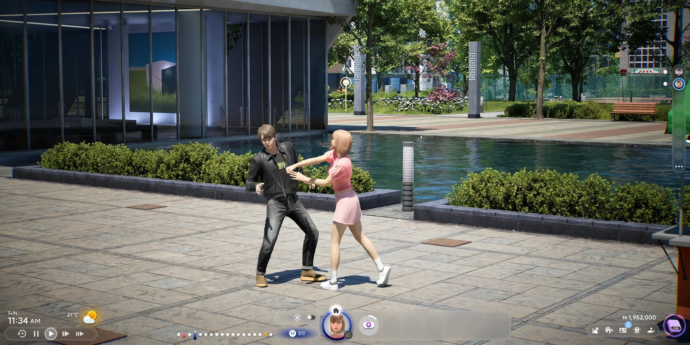 Ảnh chụp cận cảnh một nhân vật Zoi nữ trong game inZOI với mái tóc vàng óng và trang phục hiện đại, thể hiện đồ họa chi tiết.