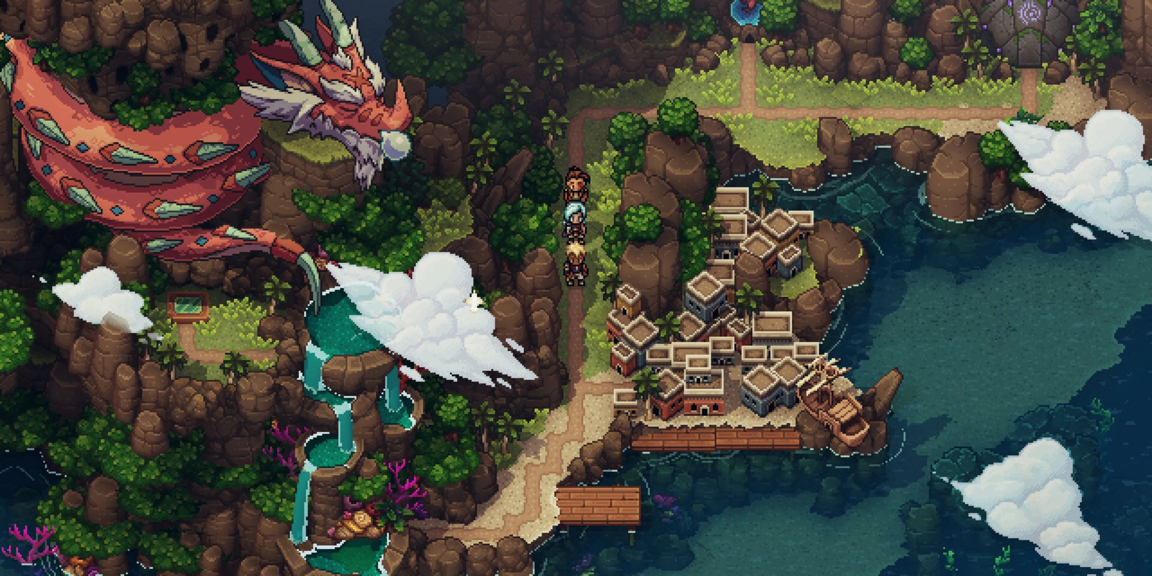 Ảnh chụp màn hình đồ họa pixel của game Sea of Stars