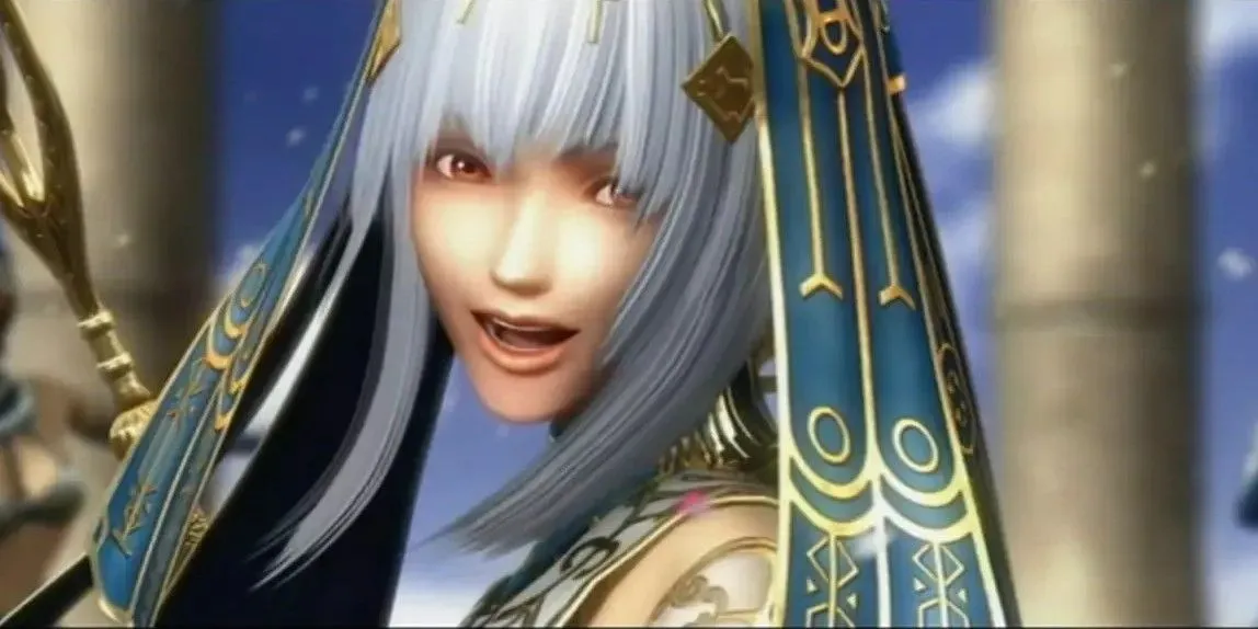 Ảnh chụp màn hình gameplay Pandora's Tower, thể hiện nhân vật chính Aeron chiến đấu và sử dụng sợi xích để leo tháp hoặc tấn công quái vật