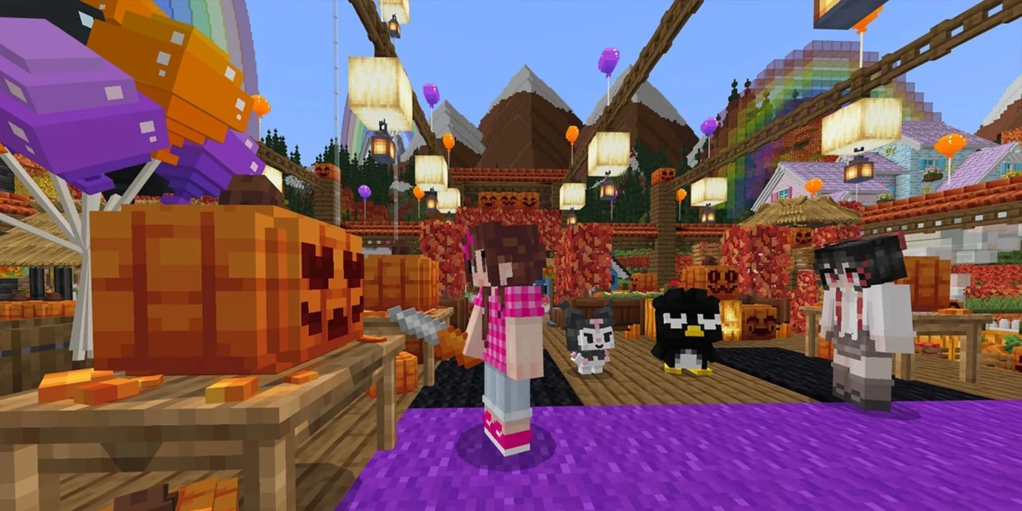 Ảnh chụp màn hình trong game Minecraft DLC Hello Kitty Và Bạn Bè
