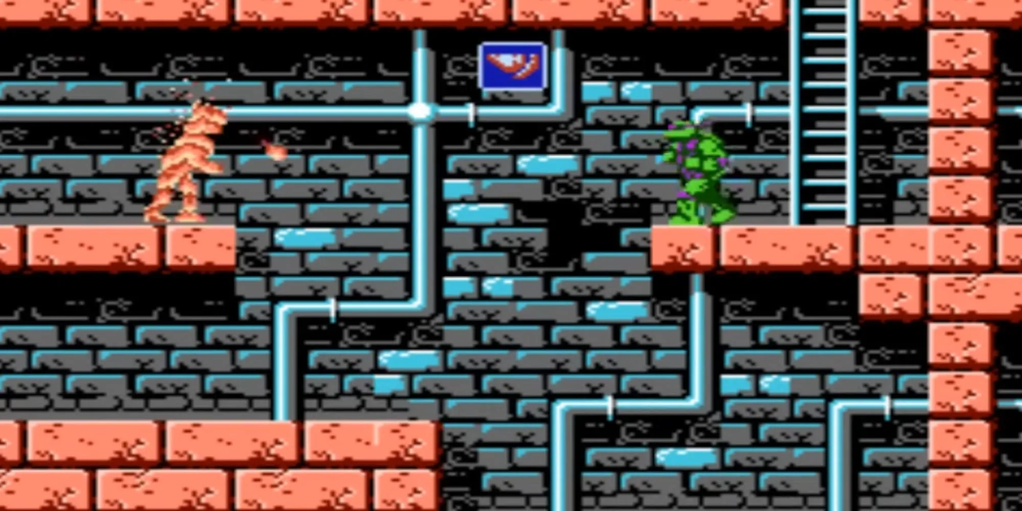 Ảnh màn hình game Teenage Mutant Ninja Turtles trên hệ máy NES Konami
