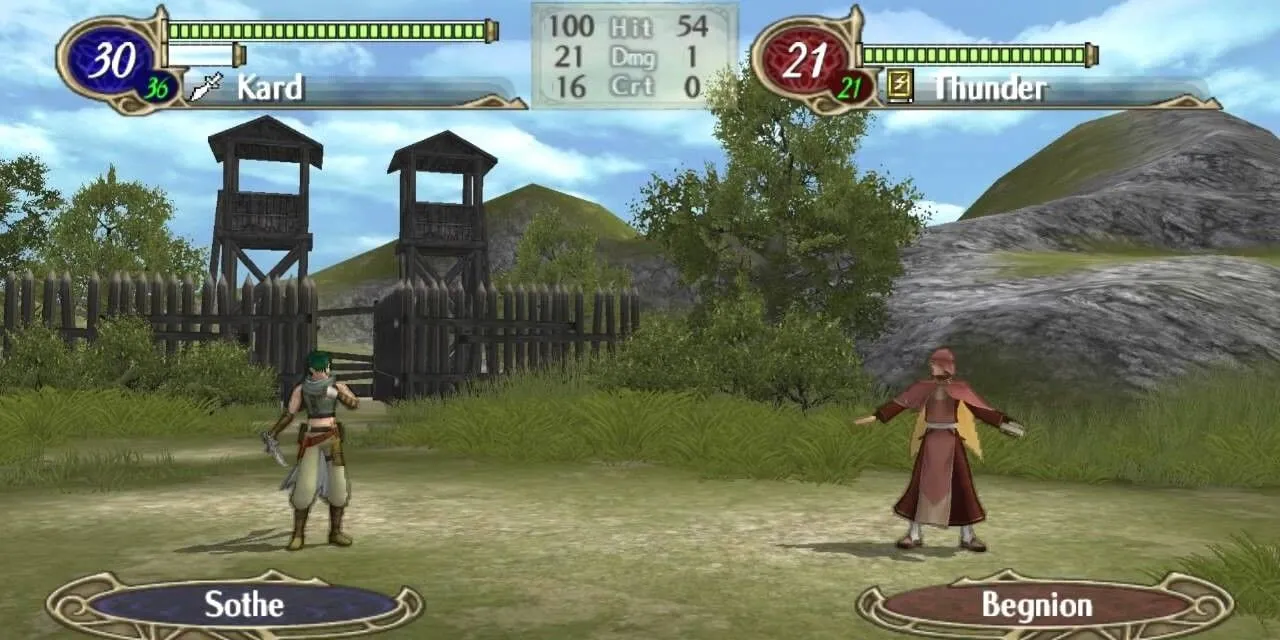 Ảnh nghệ thuật nhân vật trong Fire Emblem Radiant Dawn trên Wii, thể hiện phong cách đồ họa anime đặc trưng của dòng game Tactical RPG này