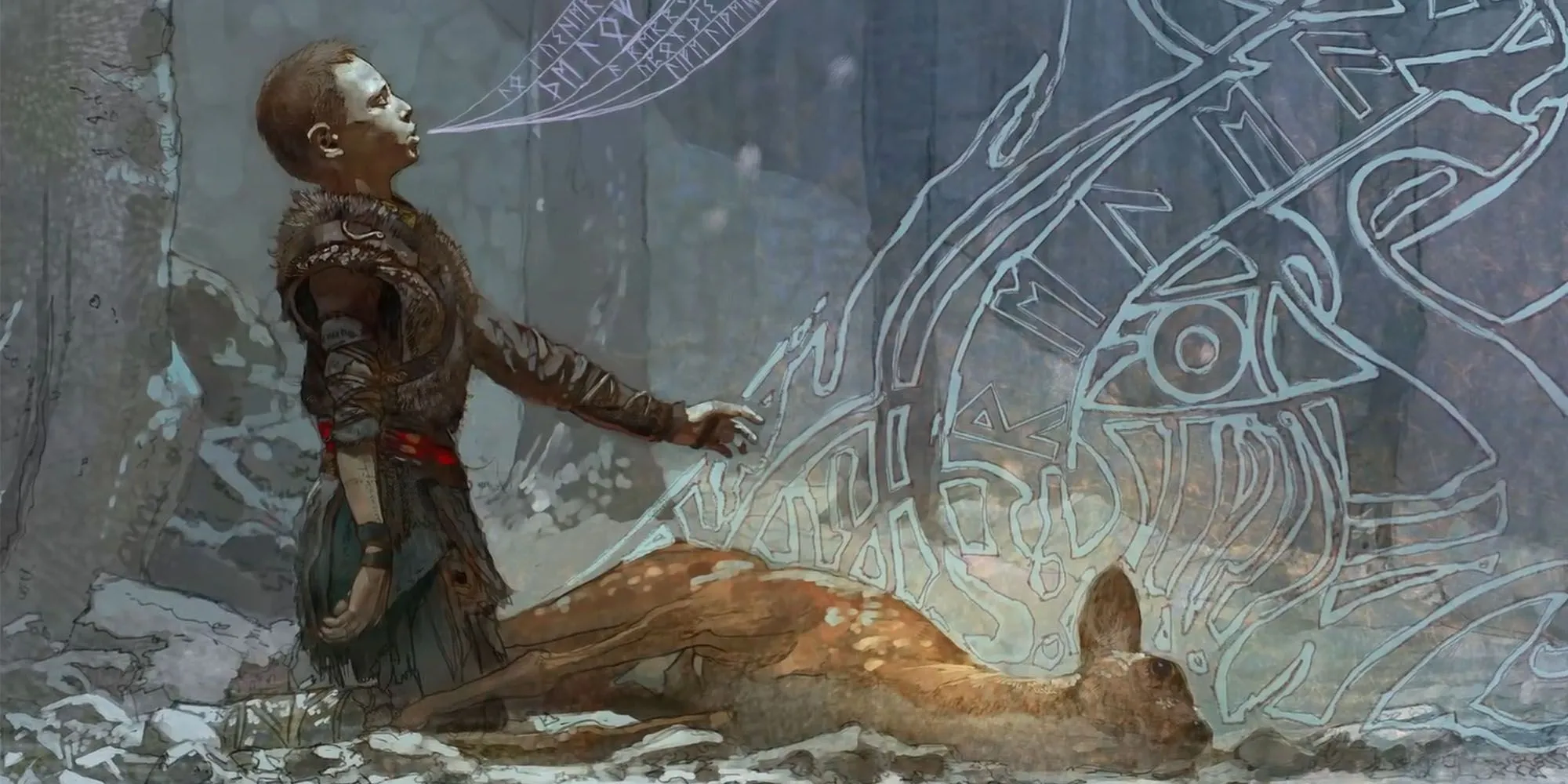 Atreus thực hành bắn cung trong God of War A Call From The Wilds