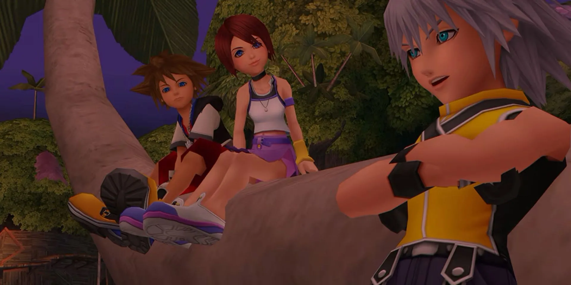 Ba nhân vật chính Sora, Kairi và Riku trong game Kingdom Hearts