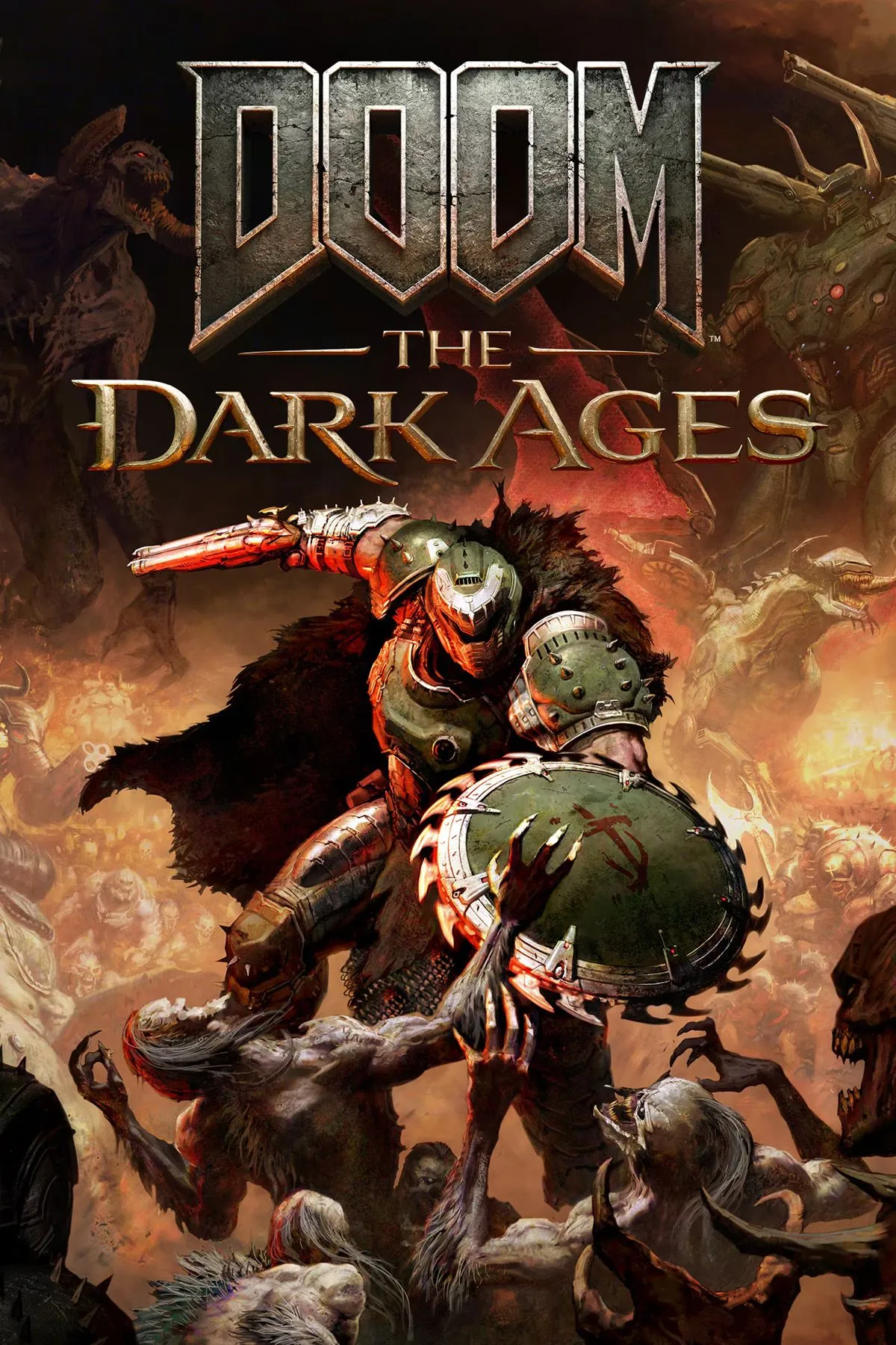 Bìa game DOOM: The Dark Ages với hình ảnh Slayer chiến đấu