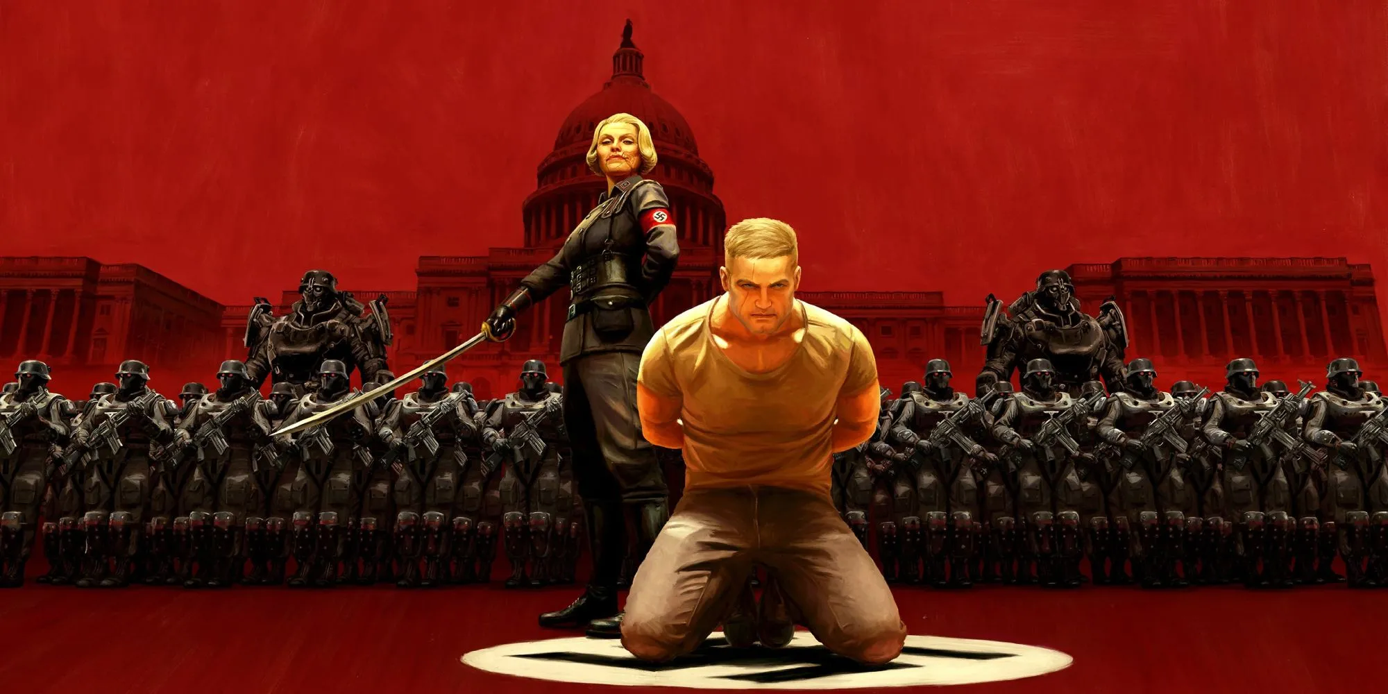 B.J. Blazkowicz đối mặt với Frau Engel trong Wolfenstein: The New Colossus