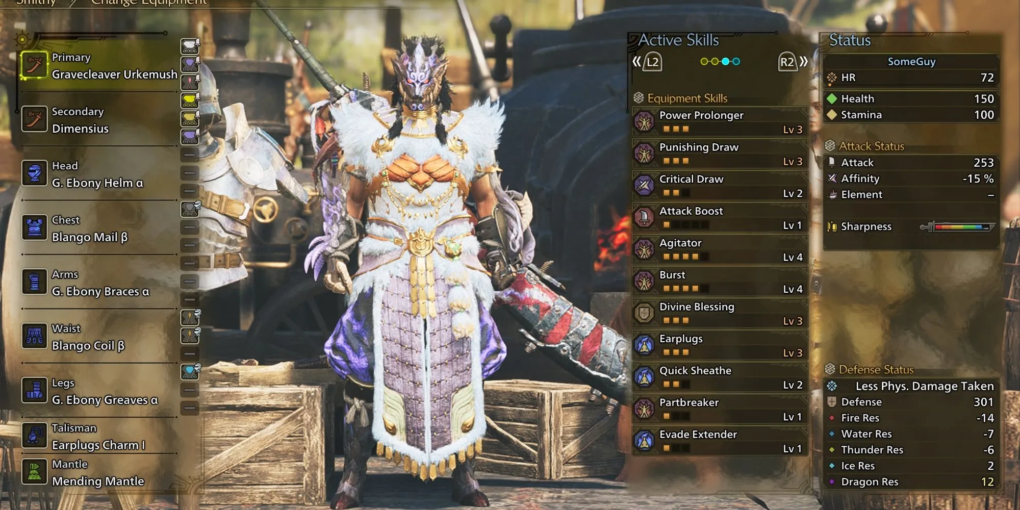 Bộ trang bị Long Sword giai đoạn cuối game (High Rank) trong Monster Hunter Wilds