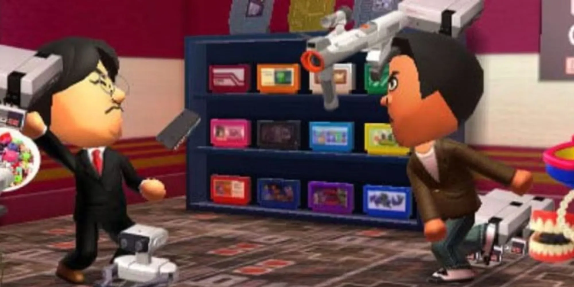 Các nhân vật Mii tương tác trong thế giới kỳ lạ của Tomodachi Life trên Nintendo 3DS