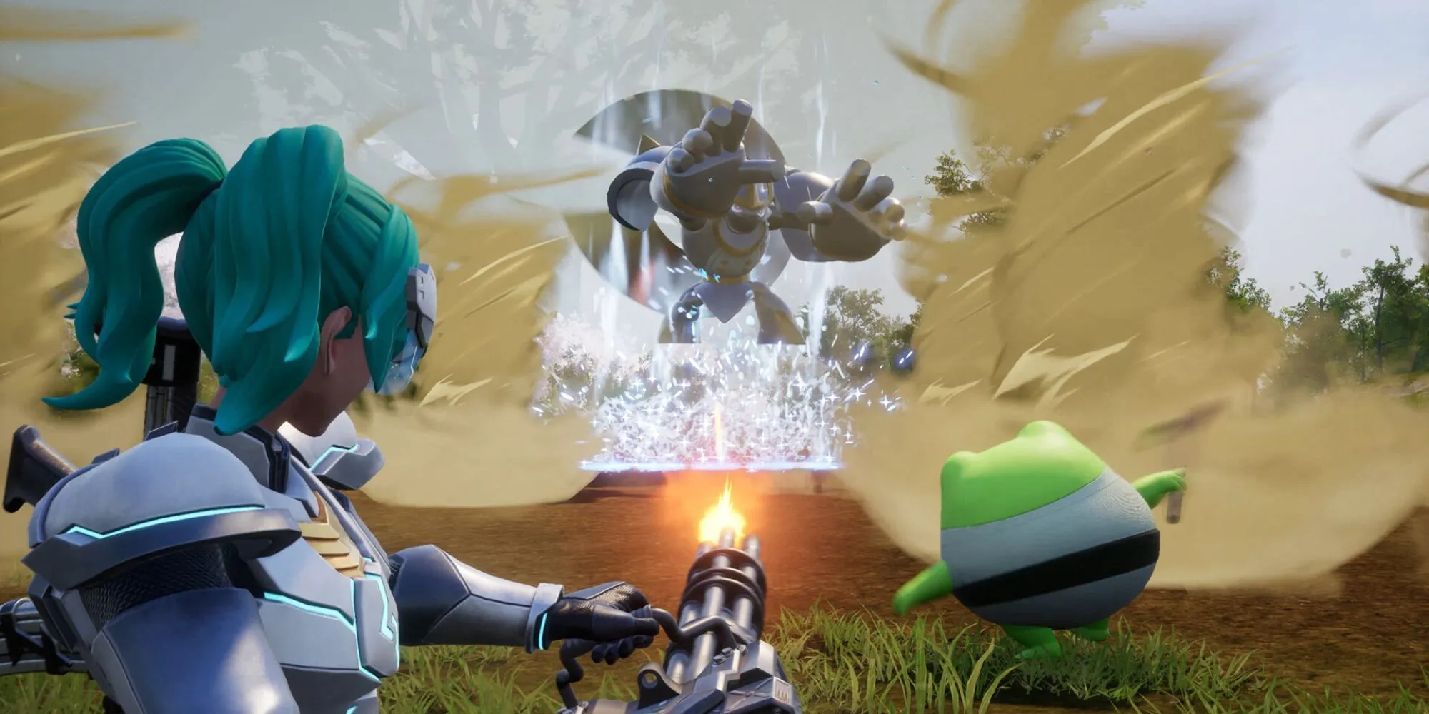 Cận cảnh gameplay Palworld, nơi người chơi từng có thể lướt ván cùng Pal.