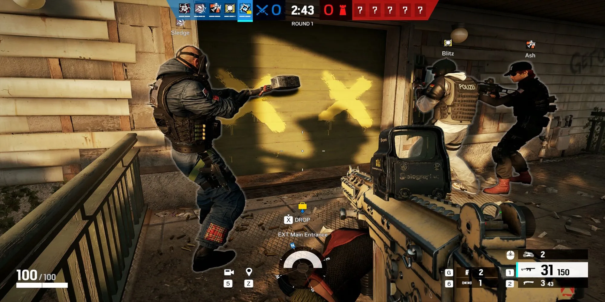 Cận cảnh một pha đấu súng trong game bắn súng chiến thuật Rainbow Six Siege