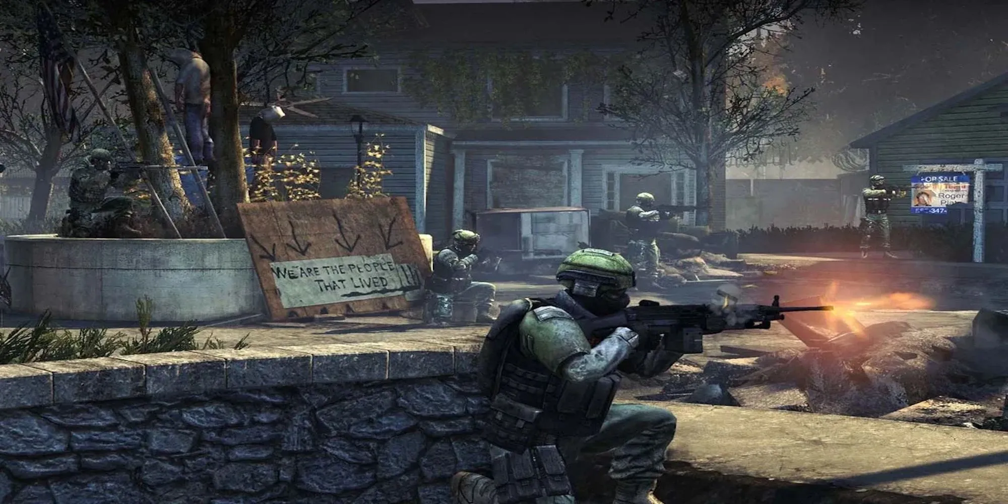 Cảnh chiến đấu căng thẳng trong game FPS quân sự Homefront trên PS3