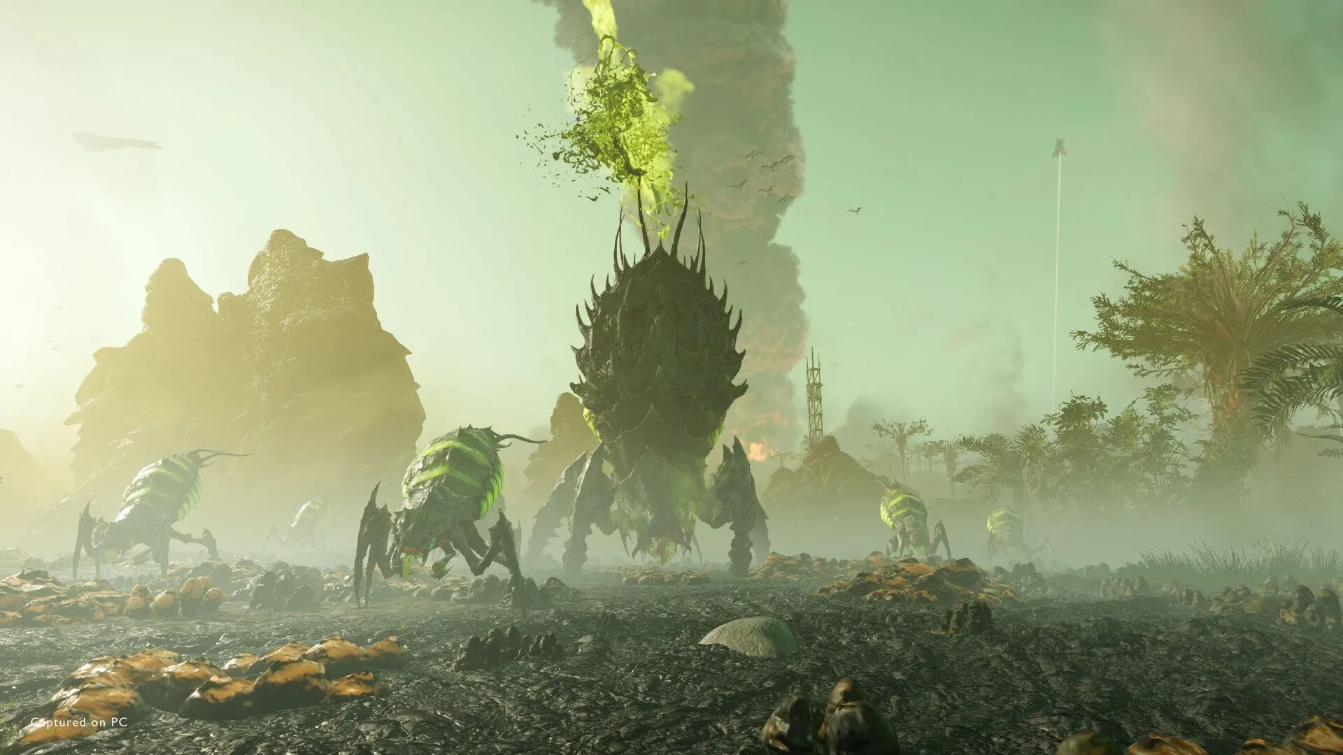 Cảnh hành động trong gameplay Helldivers 2