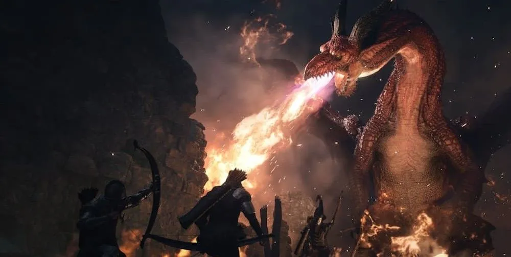 Cảnh rồng phun lửa ấn tượng trong Dragon's Dogma 2, trải nghiệm tốt hơn trên PS5 Pro