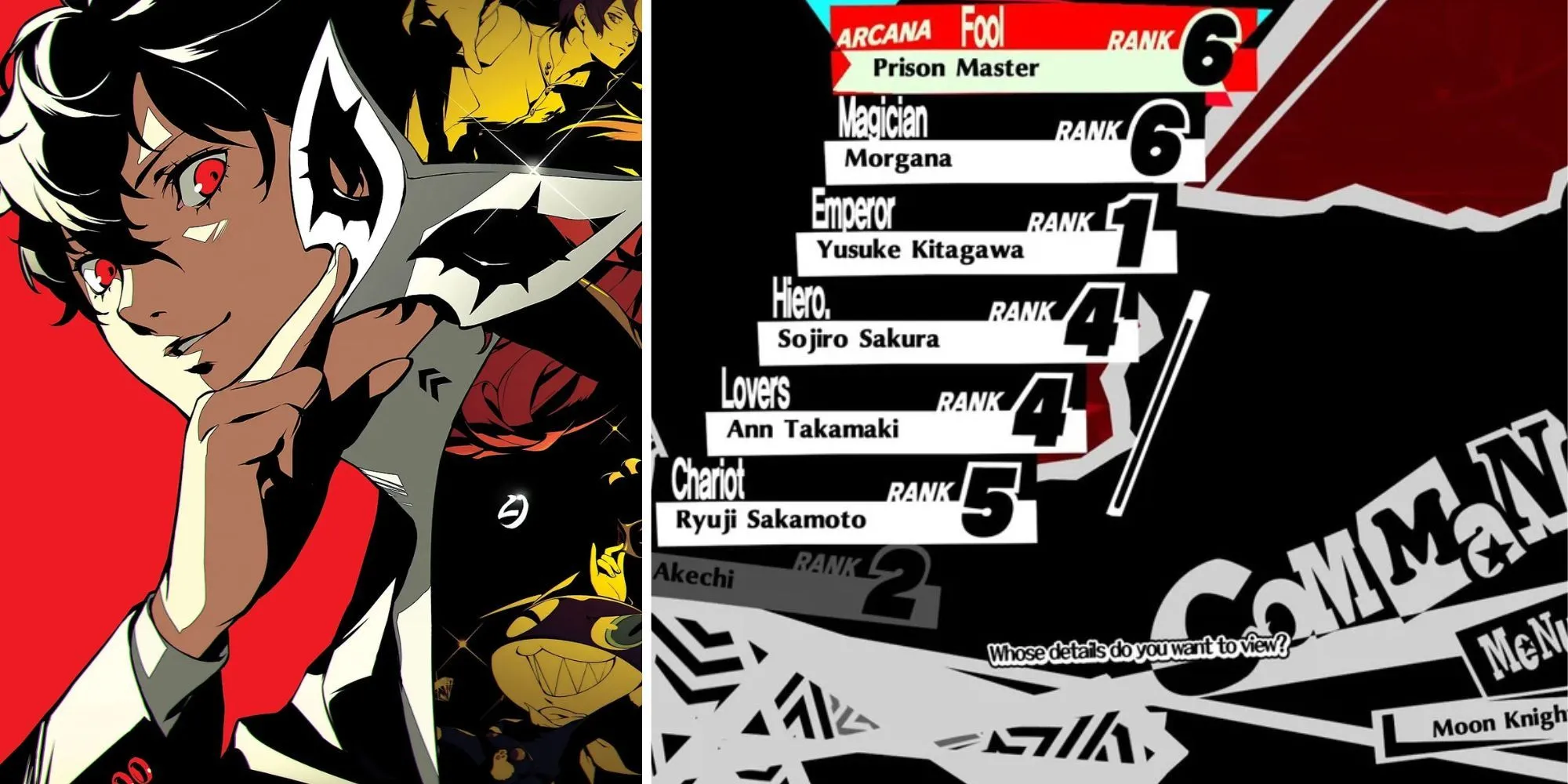 Cảnh trong game Persona 5 The Phantom X, hiển thị nhân vật hoặc gameplay