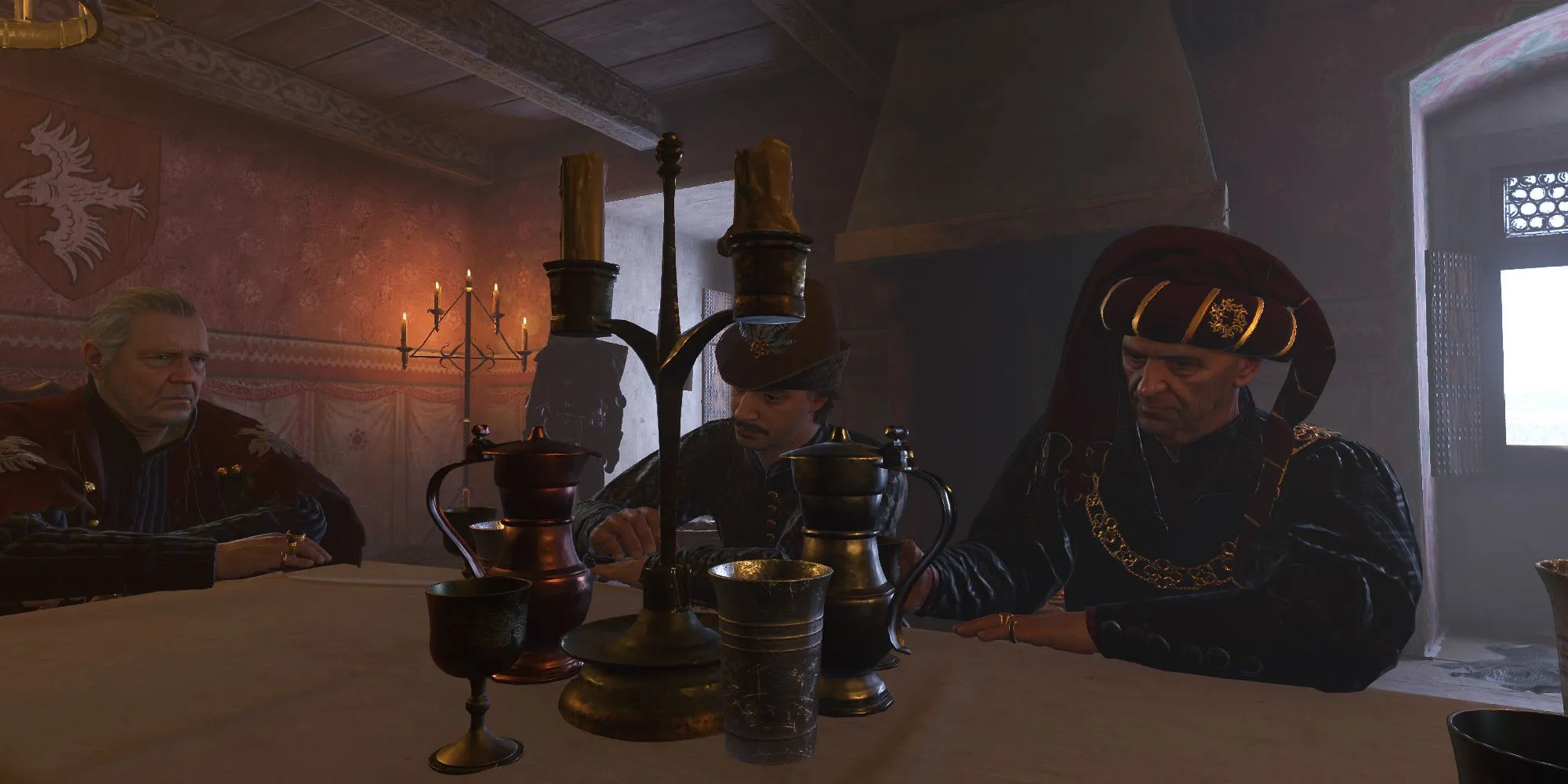 Chamberlain Ulrich tại Lâu đài Trosky trong Kingdom Come Deliverance 2 đang giao nhiệm vụ cho Henry