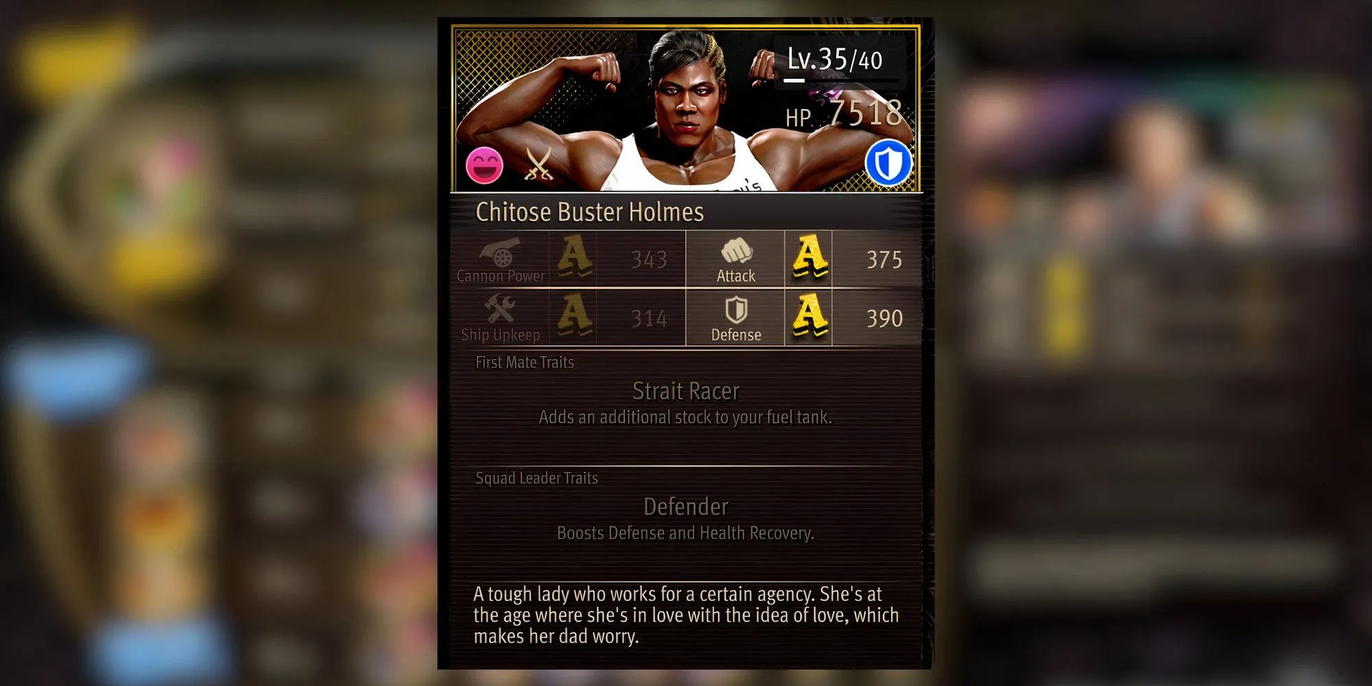 Chitose Buster Holmes, nữ chiến binh mạnh mẽ với ánh mắt quyết đoán trong game Pirate Yakuza