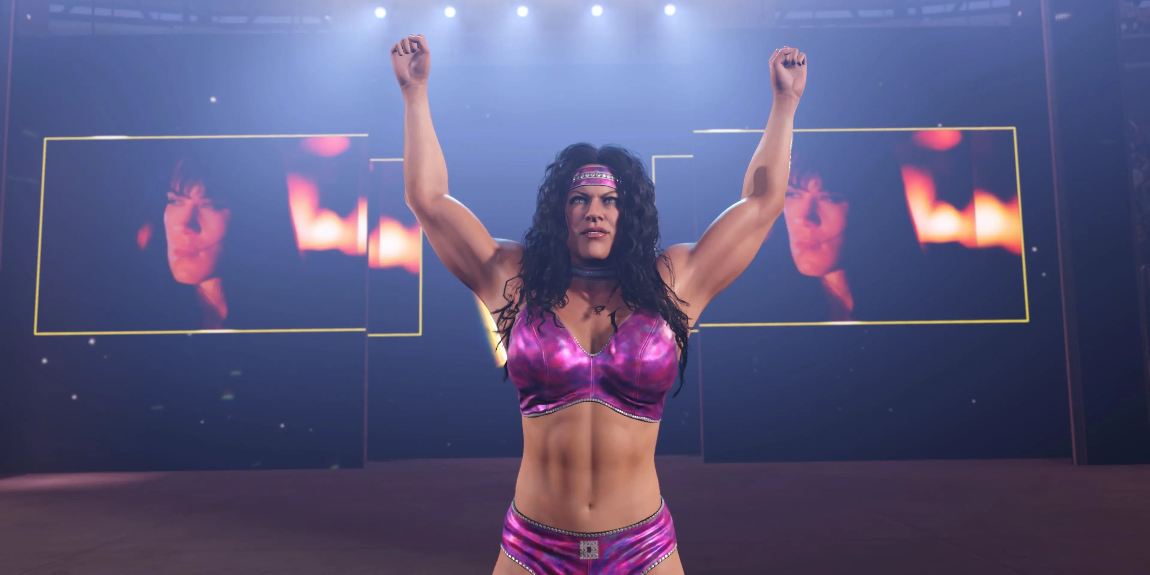 Chyna trong game WWE 2K25 với tạo hình mạnh mẽ