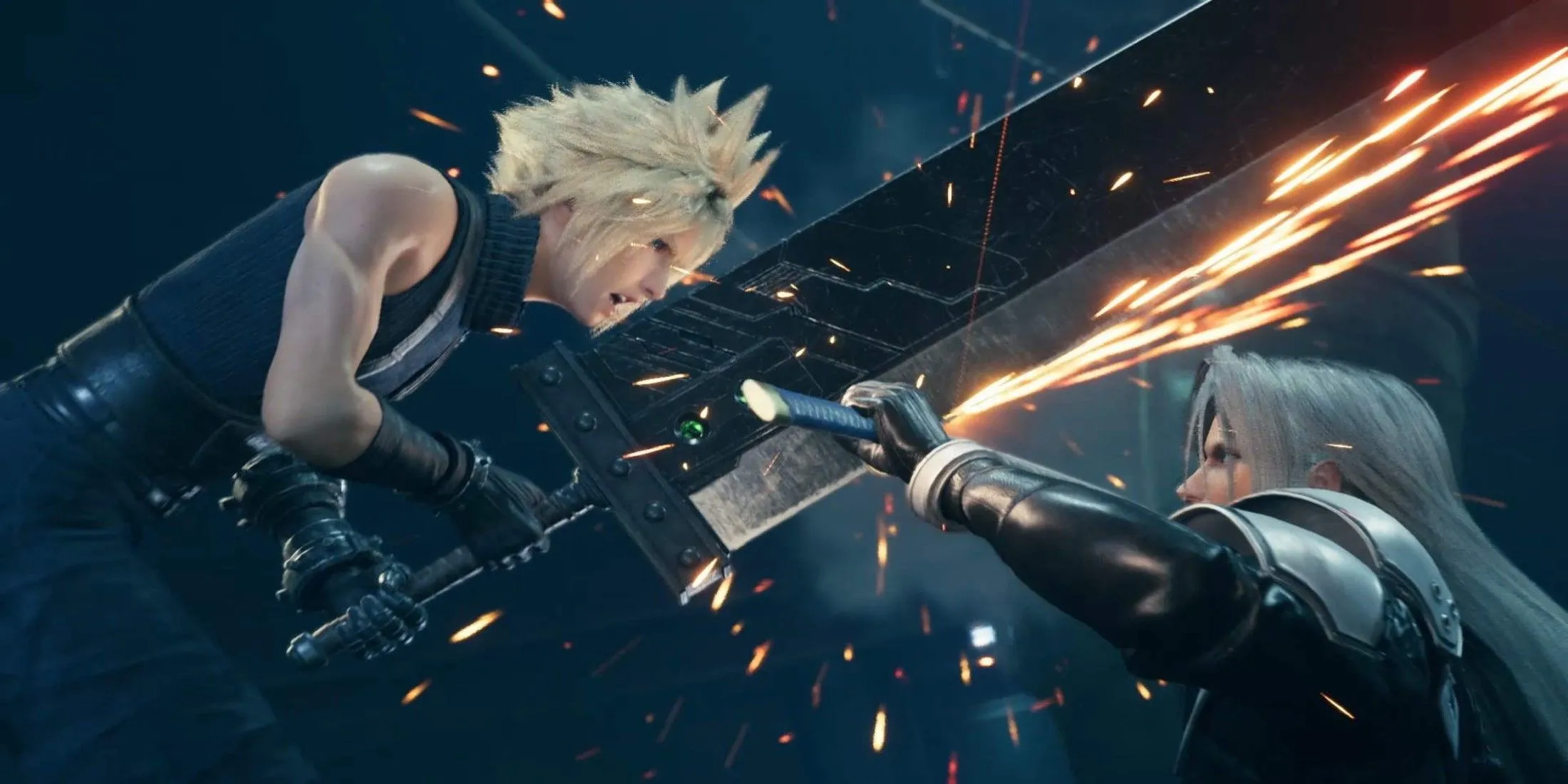 Cloud và Sephiroth trong game Final Fantasy 7 Remake