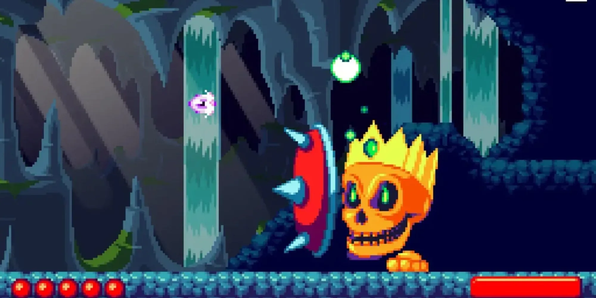Con mắt phù thủy di chuyển bằng cách nảy bật và dừng lại giữa không trung trong game Witcheye
