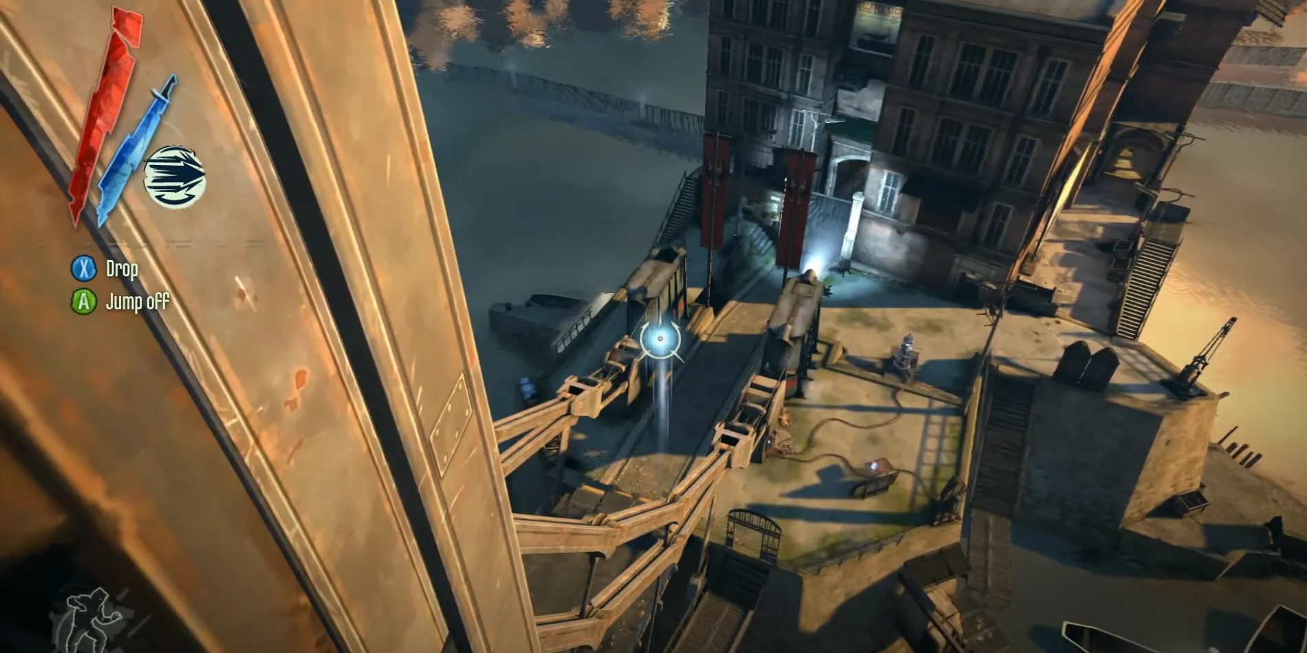 Corvo Attano sử dụng kỹ năng Blink dịch chuyển tức thời trong Dishonored