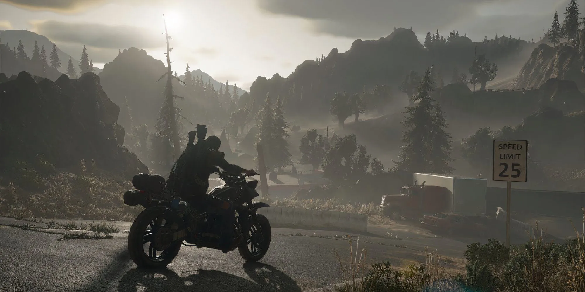 Deacon St. John trên chiếc mô tô quen thuộc khám phá thế giới mở nguy hiểm của Days Gone