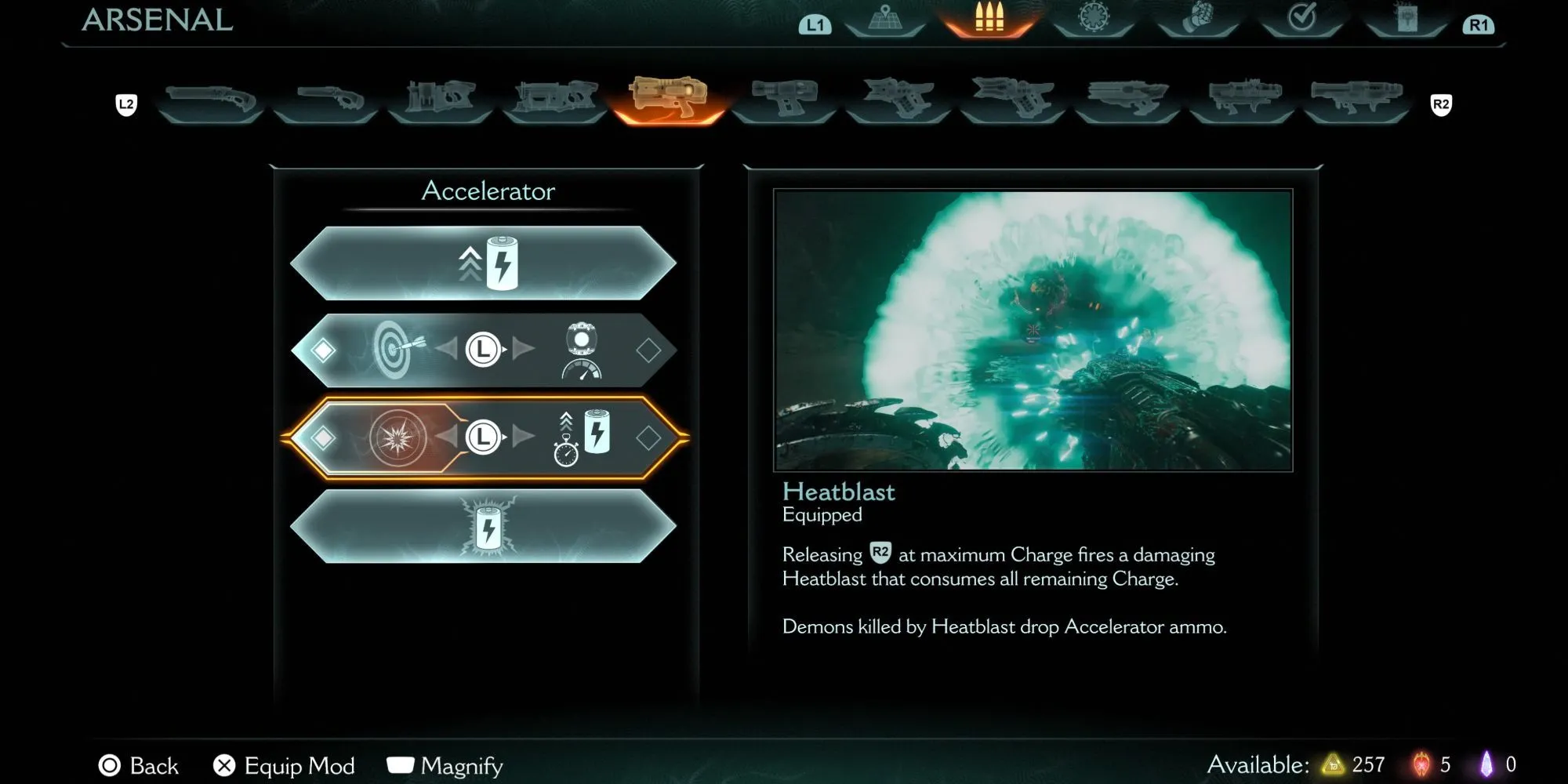 DOOM The Dark Ages - Nâng cấp Heatblast cho Accelerator
