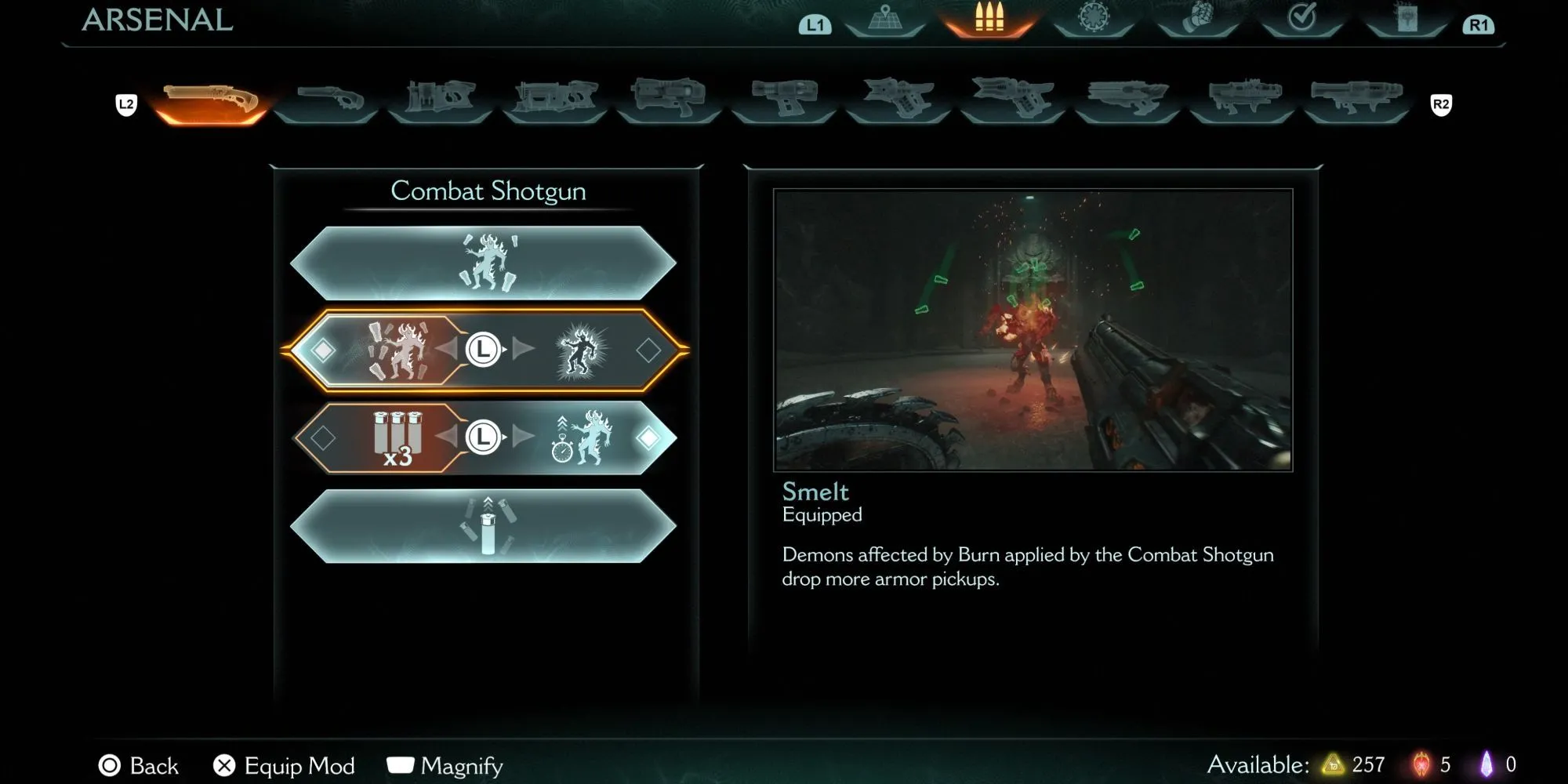DOOM The Dark Ages - Nâng cấp Smelt cho Combat Shotgun