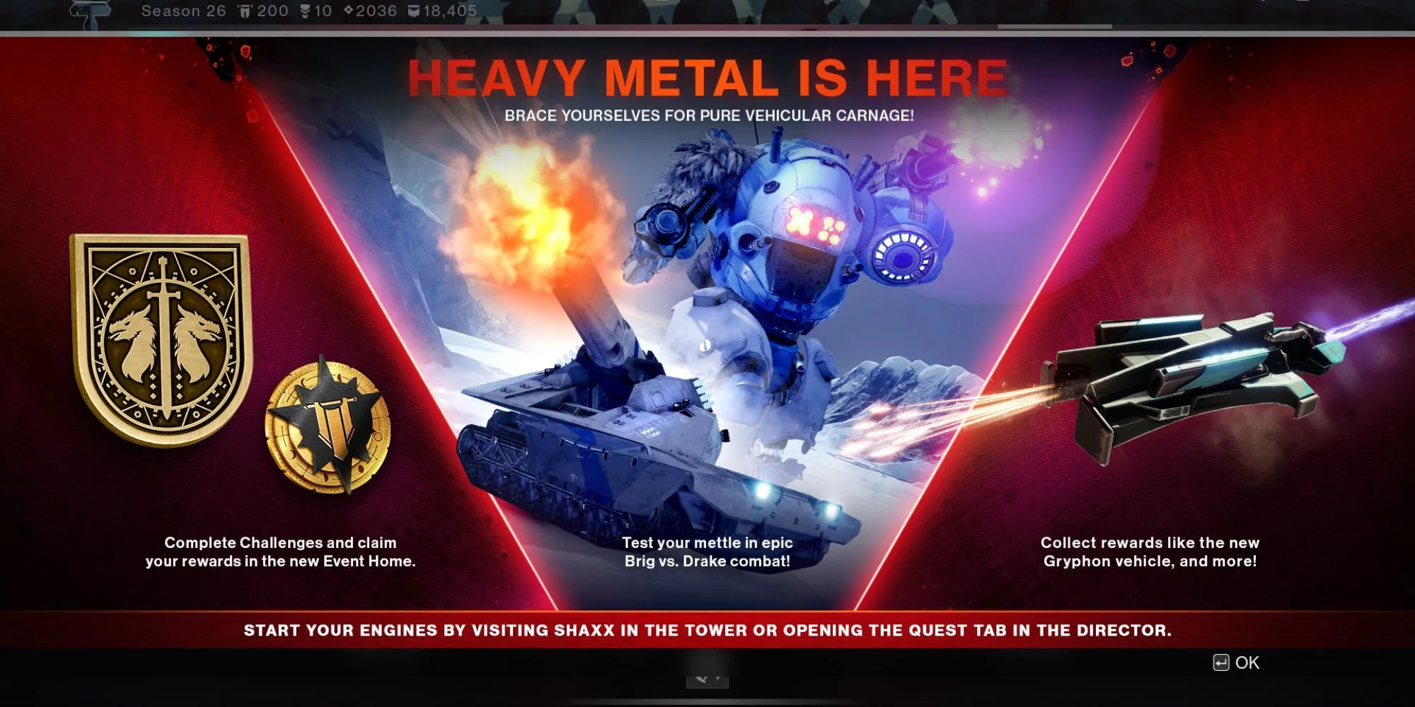 Game thủ tương tác với xe Fallen Brig trong chế độ Heavy Metal Destiny 2