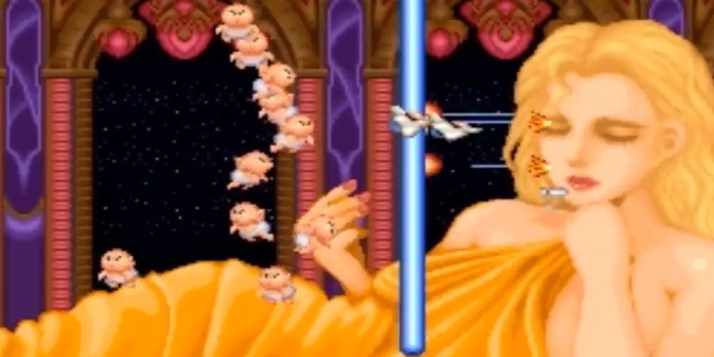 Gameplay kỳ lạ của Parodius trên SNES, một tựa game bắn súng màn hình ngang với hình ảnh hài hước