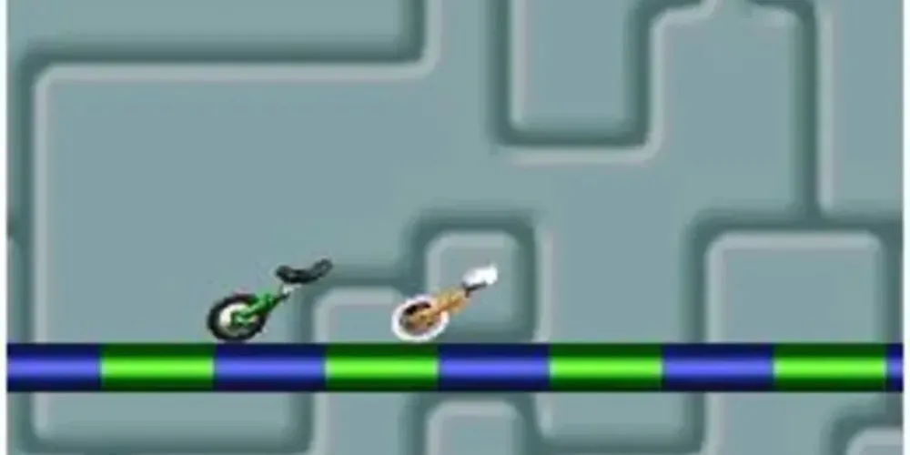 Gameplay tốc độ cao trong game đua xe Uniracers trên SNES, với các đường đua độc đáo