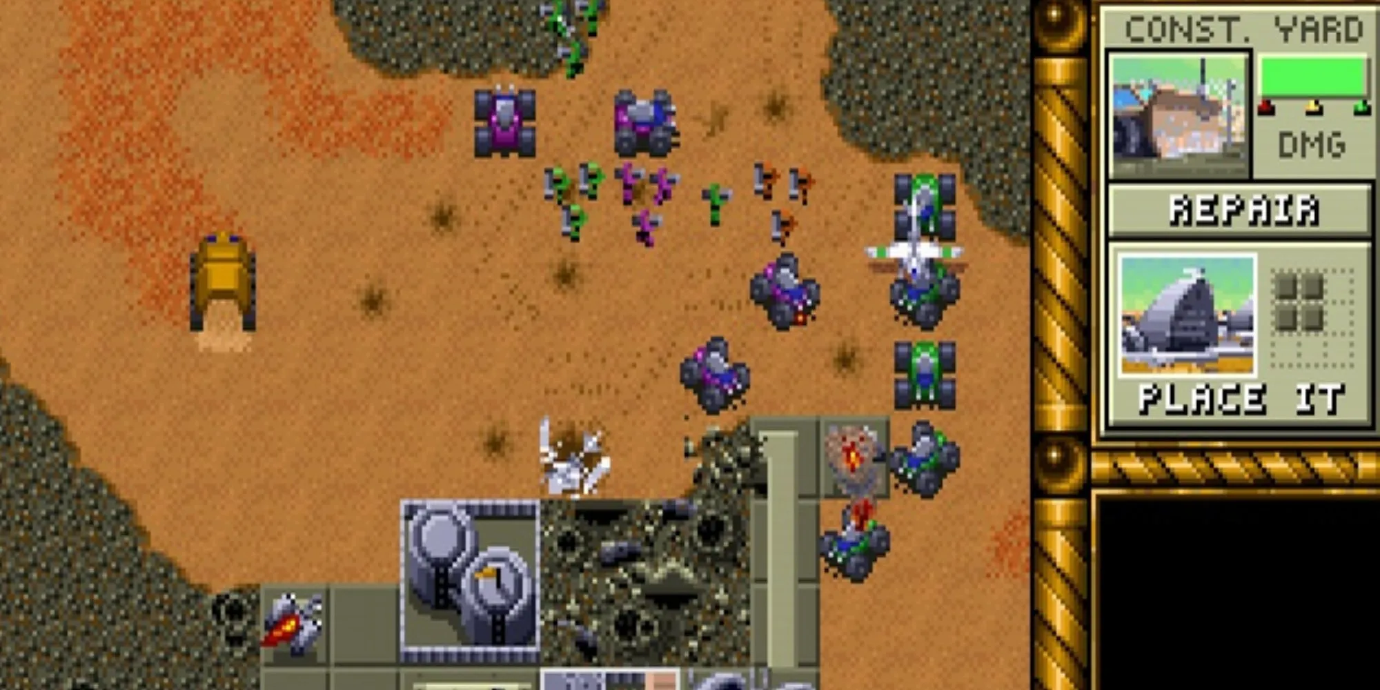Giao diện chiến trường trong game Dune II
